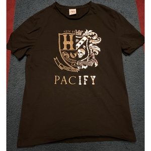 Zara Black Metallic Monogram Tshirt